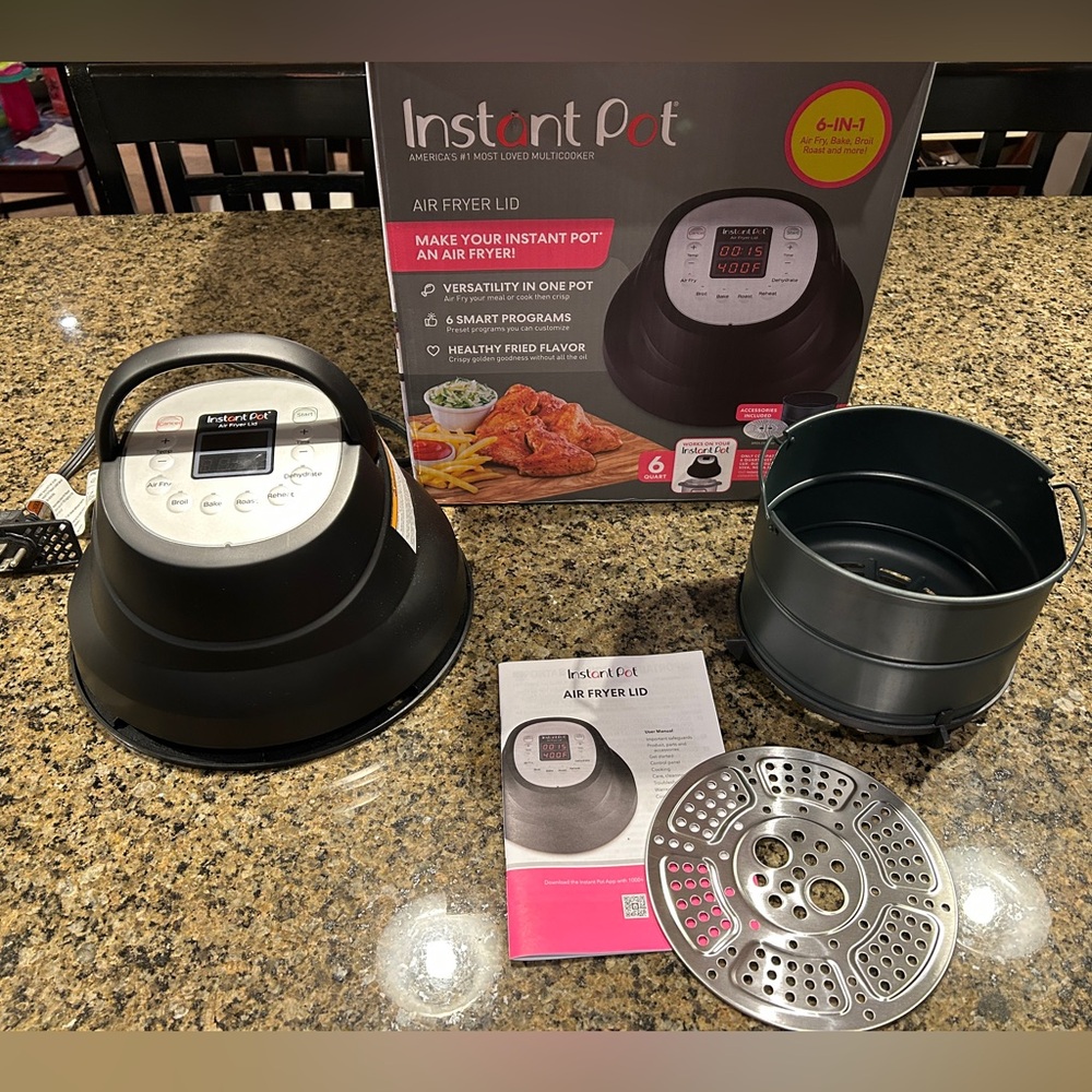 With Box: Instantpot Air Fryer Lid (6 Quart)